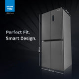 Voltas Beko 472 L Frost Free 4-Door Side by Side Refrigerator with ProSmart Inverter Compressor, Inox – R4D472/FPV3N0RXID