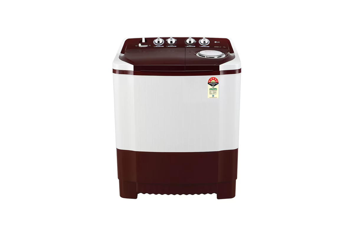 LG 7.5Kg Semi Automatic Top Load Washing Machine, Roller Jet Pulsator, Burgundy
