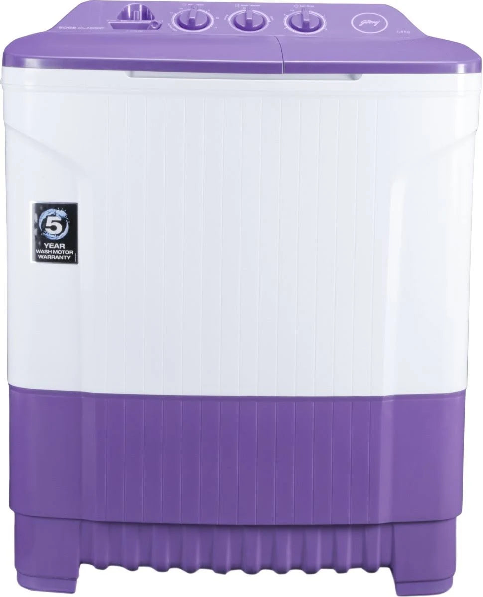 Godrej 7.5 kg Semi Automatic Top Load Washing Machine White, Purple  (WS EDGE CLS 7.5 PN2 M ROPL)