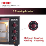 Usha 29 Litre (OTGW 3629R) Oven Toaster Grill (Wine &amp; Matte Black) 1600 W