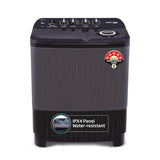 Voltas Beko by A Tata Product 9 kg washing machine with Soft Closing door, Water proof IPX4 protection, Special Pulsator and Double Waterfall Semi Automatic Top Load Black, Grey  (WTT90UDX/BKGR4KGTD)