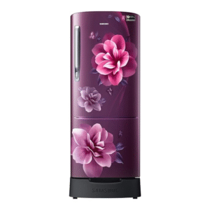 Samsung 183 L, 5 Star, Digital Inverter, Direct-Cool Single Door Refrigerator (RR20D2825CR/NL, Red, Camellia Purple, Base Stand Drawer)