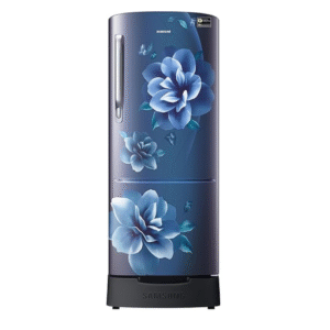 Samsung 183 L, 5 Star, Digital Inverter, Direct-Cool Single Door Refrigerator (RR20D2825CU/NL, Camellia Blue, Base Stand Drawer)