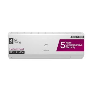 Godrej 1.5 Ton 3 Star, Hot & Cold, Inverter Split AC (Copper, 4 way Air Swing, AC 1.5 SIH 18ITC3 WWS, White)