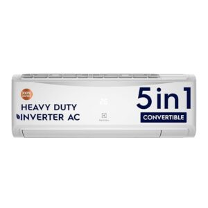 Electrolux 1 Ton 5 Star Convertible Inverter Split Air Conditioner (AC), Copper, PM2.5 Filter & Plasma, 360Â° Cooling, I-Feel Tech, Anti-Corrosion & R32, White & Chrome, UltimateHome 500, ESV125C3HA