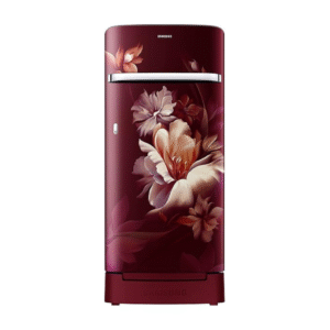 Samsung 189L 5 Star Inverter Direct-Cool Single Door Refrigerator (RR21C2H25RZ/HL,Midnight Blossom Red) Base Stand Drawer 2023 Model, Free 1 Year Extended warranty