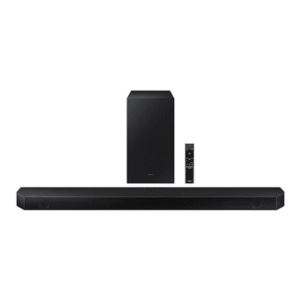 Samsung Q-Symphony Soundbar (HW-Q600C/XL), USB, Bluetooth with 3.1.2 Channel, Wireless Subwoofer, and 2 Up-Firing Speakers, Dolby Atmos Music (Black)