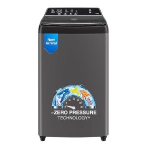 Godrej 8 Kg 5 Star Zero Pressure Technology Fully-Automatic Top Load Washing Machine Appliance (WTEON VLVT 80 5.0 FDTN MTBK, Metallic Black, With 26 Flexi Wash Programs)