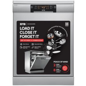 IFB 16 Place Settings Ã¢â‚¬Å½Hot water wash Free Standing Dishwasher (Neptune SX2, Pearl Grey, In Built Heater with Turbo Drying, Perfect for Indian Utensils)