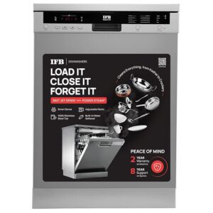 IFB Neptune VX Fully Electronic Dishwasher (12 Place Settings, Dark Silver)