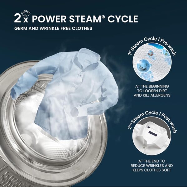 IFB 8 Kg 5 Star Powered by AI with 9 Swirl Wash, WiFi, Fully Automatic Front Load Washing Machine (Senator GXN 8012, Steam Refresh Program with Eco Inverter, Grey) - Image 2