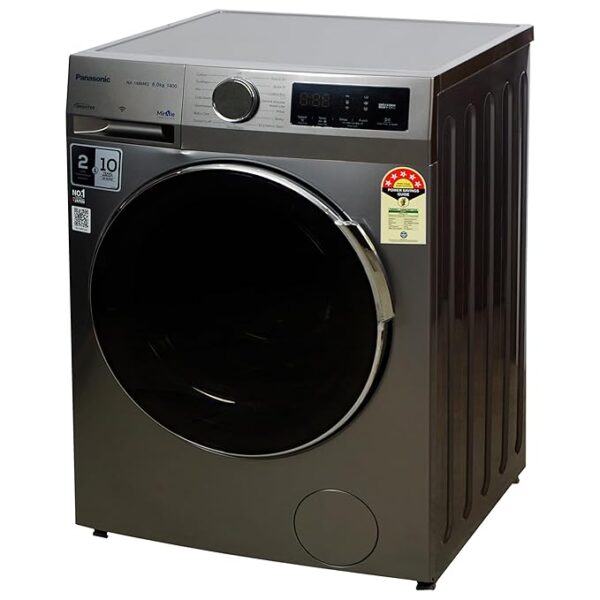 Panasonic 8 kg 5 Star Wi-Fi Fully Automatic Front Load Washing Machine (NA-148MR2L01, In-built Heater, Dark Silver) - Image 5