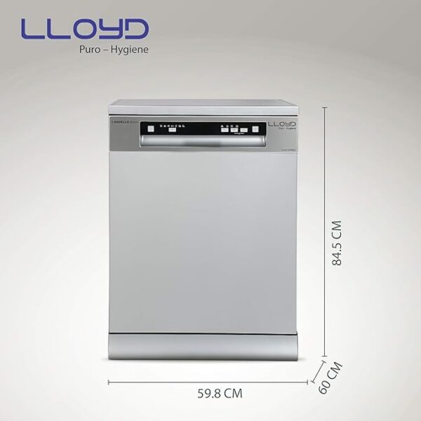 Havells-Lloyd Puro Hygiene (LDWF14PSB1IC, 14 Place Settings, 99% Germs Free with Sparkle Clean Technology, Auto Clean,Infinity Drawer, Super Silent, Silver) - Image 2