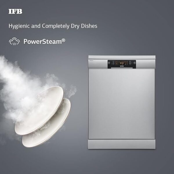 IFB 16 Place Settings Ã¢â‚¬Å½Hot water wash Free Standing Dishwasher (Neptune SX2, Pearl Grey, In Built Heater with Turbo Drying, Perfect for Indian Utensils) - Image 6