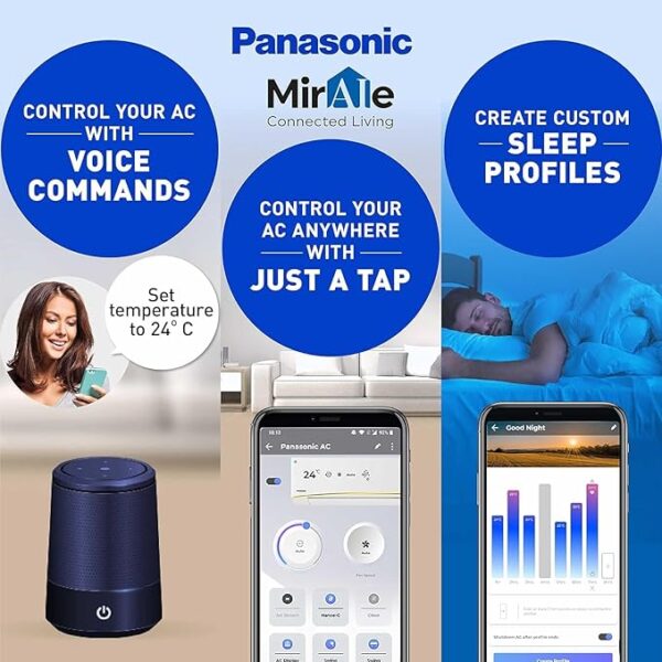 Panasonic 2 Ton 3 Star Hot and Cold Wi-Fi Inverter Smart Split AC (Copper Condenser, 7 in 1 Convertible with True AI Mode, PM 0.1 Air Purification Filter, CS/CU-KZ24AKYF, 2024 Model, White) - Image 5