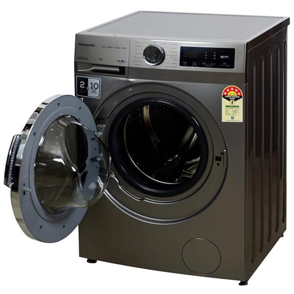 Panasonic 8 kg 5 Star Wi-Fi Fully Automatic Front Load Washing Machine (NA-148MR2L01, In-built Heater, Dark Silver) - Image 4