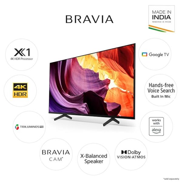 Sony Bravia 126 cm (50 inches) 4K Ultra HD Smart LED Google TV KD-50X80K (Black) - Image 8