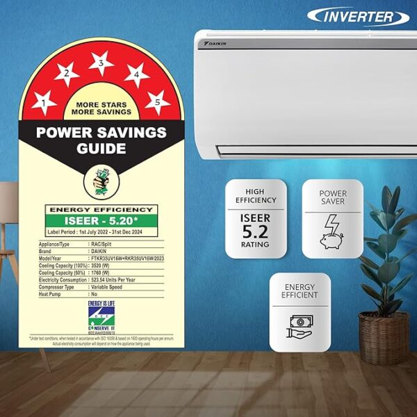 Daikin 1 Ton 5 Star Inverter Split AC (Copper, PM 2.5 Filter, 2022 Model, FTKR35U, White) - Image 6
