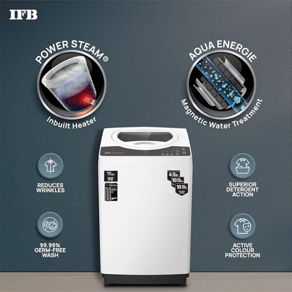 IFB 6.5 Kg 5 Star Fully Automatic Top Load Washing Machine Aqua Conserve (TL-REWS 6.5KG AQUA, White, 2X Power Steam, 4 Years Comprehensive Warranty) - Image 6