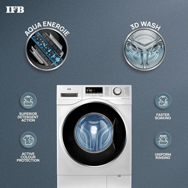 IFB 7.5 Kg 5 Star Fully-Automatic Front Loading Washing Machine (Elite Plus SXR, Silver, Cradle wash, 3D Wash technology) - Image 6