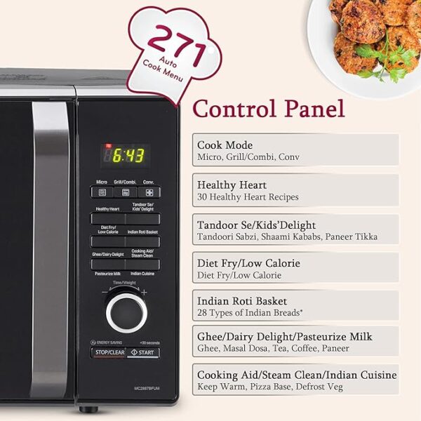 LG 28 L Convection Microwave Oven (MC2887BFUM, Black) - Image 9