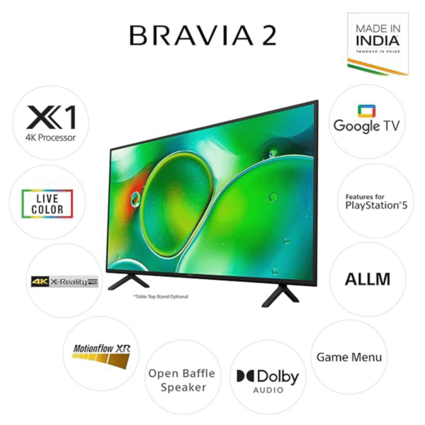 Sony 139 cm (55 inches) BRAVIA 2 4K Ultra HD Smart LED Google TV K-55S25 (Black) - Image 4