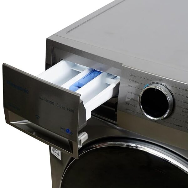 Panasonic 8 kg 5 Star Wi-Fi Fully Automatic Front Load Washing Machine (NA-148MR2L01, In-built Heater, Dark Silver) - Image 3