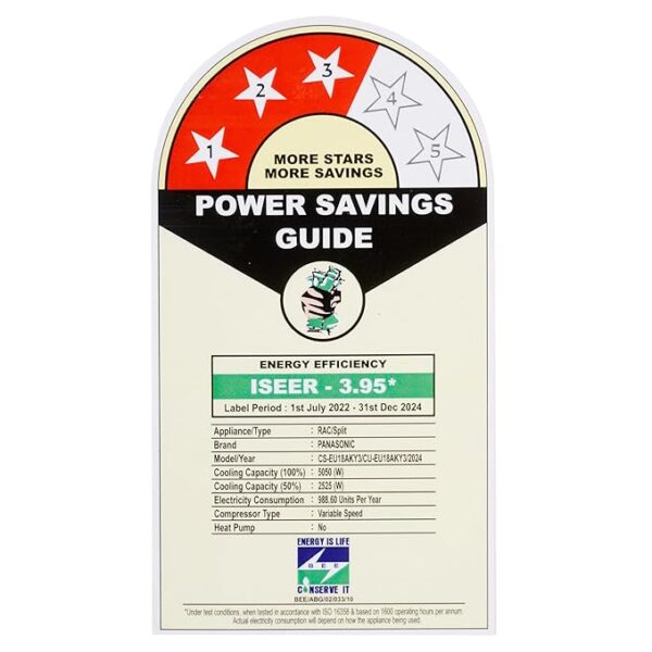 Panasonic RU 7 in 1 Convertible 1 Ton 3Star Inverter Split,(100% Copper Condenser, CS/CU-RU12BKY), 52Â°Tested, PM0.1 Filter, 2Way Swing, High CFM, Powerfull Mode & Crystal Clean Technology - Image 2