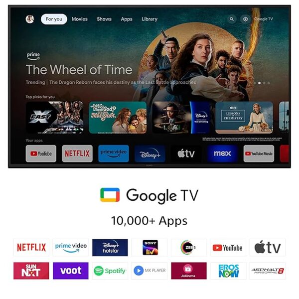Sony 164 cm (65 inches) BRAVIA 7 4K Ultra HD AI Smart Mini LED Google TV K-65XR70 (Black) - Image 13