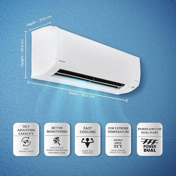 Daikin 1.8 Ton 3 Star Inverter Split AC (Copper, Anti Bacterial Filter, ATKL60UV16, White) - Image 5