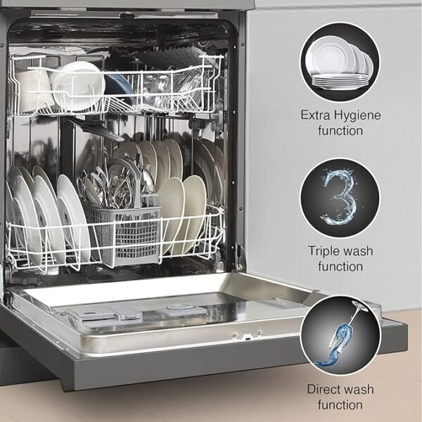 Godrej Eon Dishwasher |12 place setting | Anti-Germ CrystaLight powered by UV Technology | Extra Hygiene Function| Perfect for Indian Kitchen| A+++ Energy rating | DWF EON VES 12B UTI GPGR - Image 5