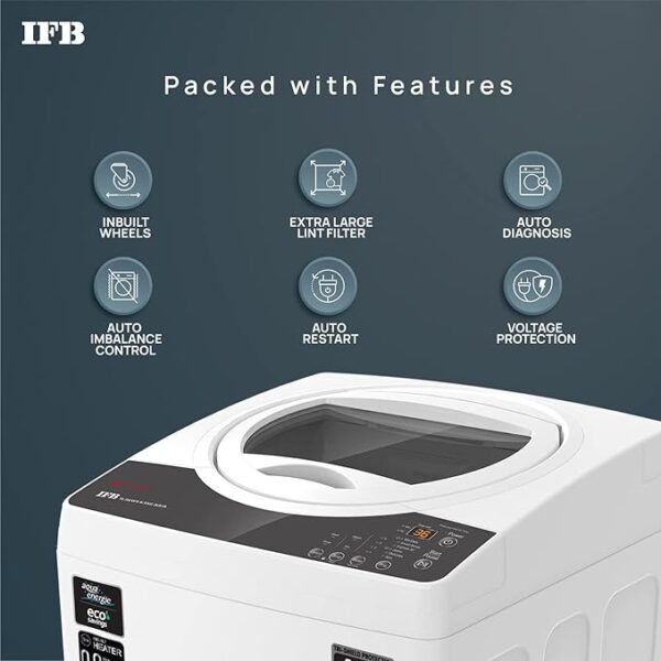 IFB 6.5 Kg 5 Star Fully Automatic Top Load Washing Machine Aqua Conserve (TL-REWS 6.5KG AQUA, White, 2X Power Steam, 4 Years Comprehensive Warranty) - Image 5