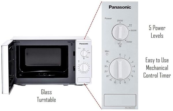 Panasonic 20L Solo Microwave Oven(NN-SM255WFDG,White) - Image 4