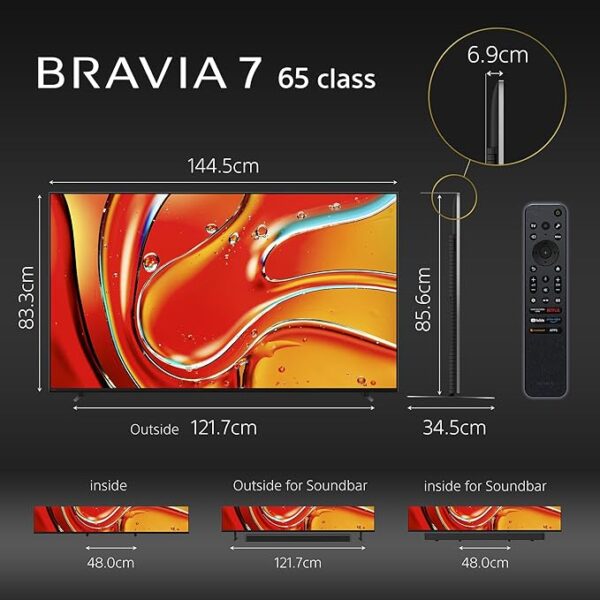 Sony 164 cm (65 inches) BRAVIA 7 4K Ultra HD AI Smart Mini LED Google TV K-65XR70 (Black) - Image 12