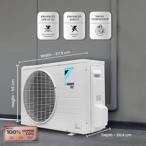 Daikin 1 Ton 5 Star Inverter Split AC (Copper, PM 1.0 Filter, 2022 Model, JTKJ35U, White) - Image 4