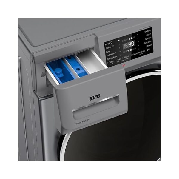 IFB 8 Kg 5 Star Front Load Washing Machine 2X Power Steam (SENATOR MSN 8012K, 1200 RPM, 2024 Model, Metallic Silver, Touch Control + Knob In-built Heater, 4 years Comprehensive Warranty) - Image 3