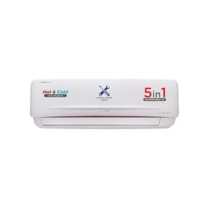Lloyd 1.5 Ton 5 Star Hot & Cold Inverter Split AC (5 in 1 Convertible, 100% Copper, Anti-Viral + PM 2.5 Filter, 2023 Model, White with Red Deco Strip, GLS18H5FWRHC)
