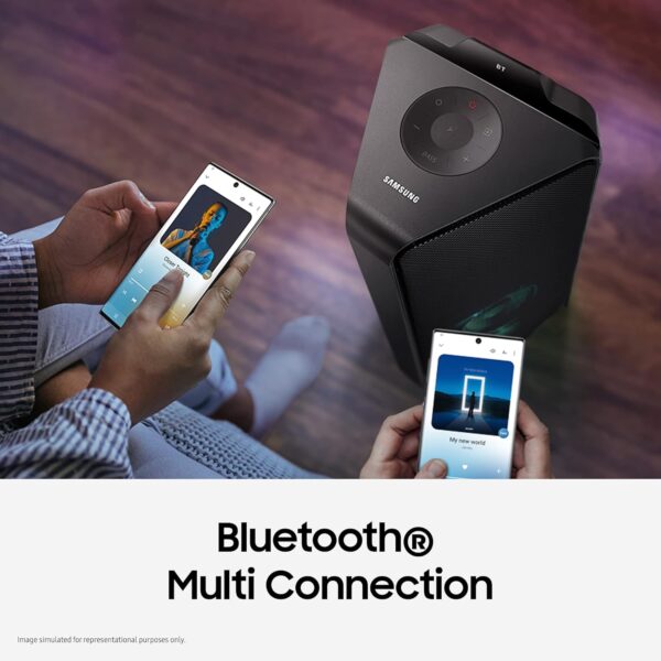 Samsung {MX-T70/XL) Sound Tower High Power Audio, Floor Standing Speaker, Bi-Directional Sound, Water Resistant, Party Lights, Bluetooth Multi-Connection, USB Music Playback (Black) - Image 10