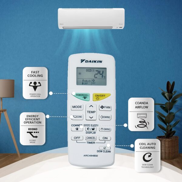 Daikin 1.8 Ton 3 Star Inverter Split AC (Copper, Anti Bacterial Filter, ATKL60UV16, White) - Image 3