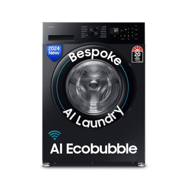 Samsung 12 kg, 5 Star, AI Ecobubble, Super Speed, Wi-Fi, Hygiene Steam with Inbuilt Heater, Digital Inverter, Fully-Automatic Front Load Washing Machine (WW12DG5B24ABTL, Black) - Image 10