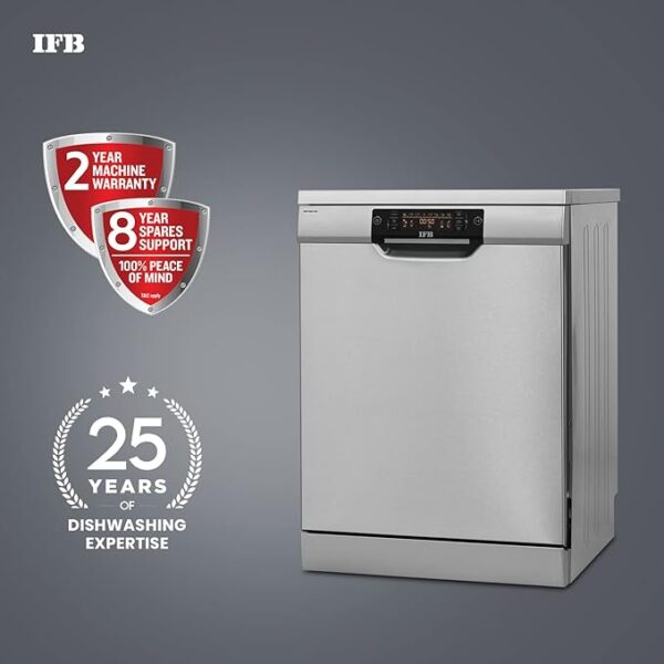 IFB 16 Place Settings Ã¢â‚¬Å½Hot water wash Free Standing Dishwasher (Neptune SX2, Pearl Grey, In Built Heater with Turbo Drying, Perfect for Indian Utensils) - Image 2