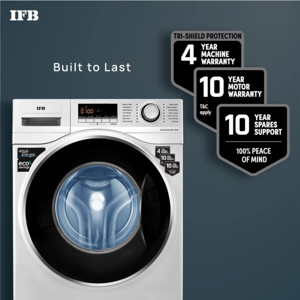 IFB 7.5 Kg 5 Star Fully-Automatic Front Loading Washing Machine (Elite Plus SXR, Silver, Cradle wash, 3D Wash technology) - Image 3