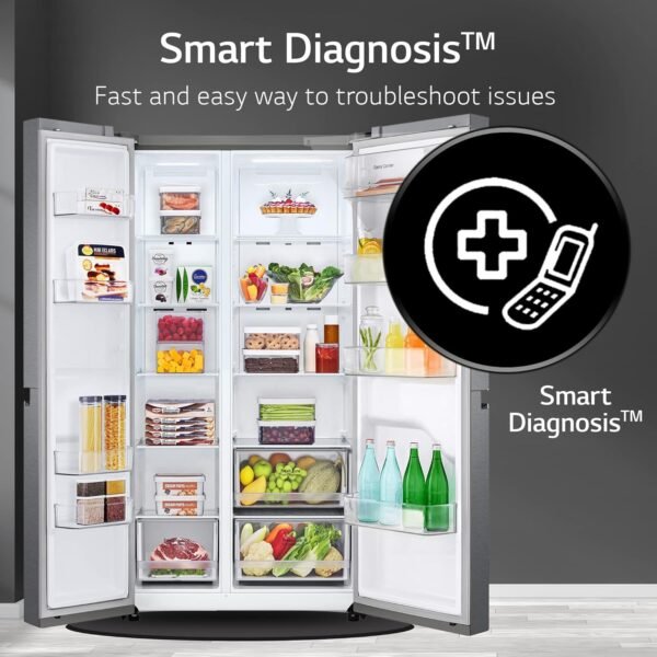LG 688 L Frost Free Smart Inverter Side-by-Side Refrigerator (GC-B257KQDV, Dark Graphite Steel | Multi Digital Sensors and Express Freezing) - Image 9