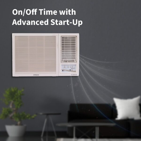 Hitachi 1.5 Ton Class 3 Star, Window Inverter AC (100% Copper, 100% cooling at 43 degree Celsius, RAW318HHEO, White) - Image 4