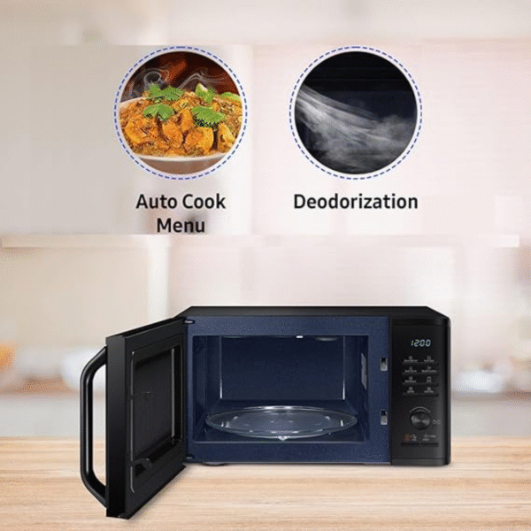 Samsung 23 L Grill Microwave Oven (MG23A3515AK/TL, Black, Various Auto Cook Programs, Keep Warm, Quick Defrost, LED Display, Ceramic Enamel Cavity, Wire Rack with 10 year warranty) - Image 7