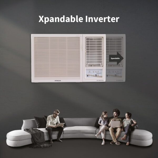 Hitachi 1.5 Ton Class 3 Star, Window Inverter AC (100% Copper, 100% cooling at 43 degree Celsius, RAW318HHEO, White) - Image 3