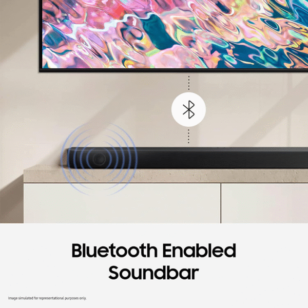 Samsung Q-Symphony Soundbar (HW-Q600C/XL), USB, Bluetooth with 3.1.2 Channel, Wireless Subwoofer, and 2 Up-Firing Speakers, Dolby Atmos Music (Black) - Image 8