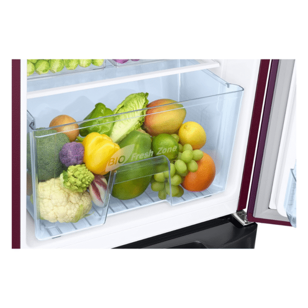 Samsung 183 L, 5 Star, Digital Inverter, Direct-Cool Single Door Refrigerator (RR20D2825CR/NL, Red, Camellia Purple, Base Stand Drawer) - Image 8