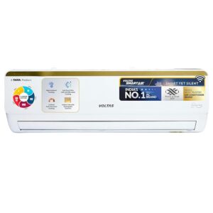Voltas 1.5 Ton 3 Star Inverter Split AC (Copper, 5-in-1 Adjustable Mode, Anti-dust Filter, 183V Vertis Smart Elite Gold, White)