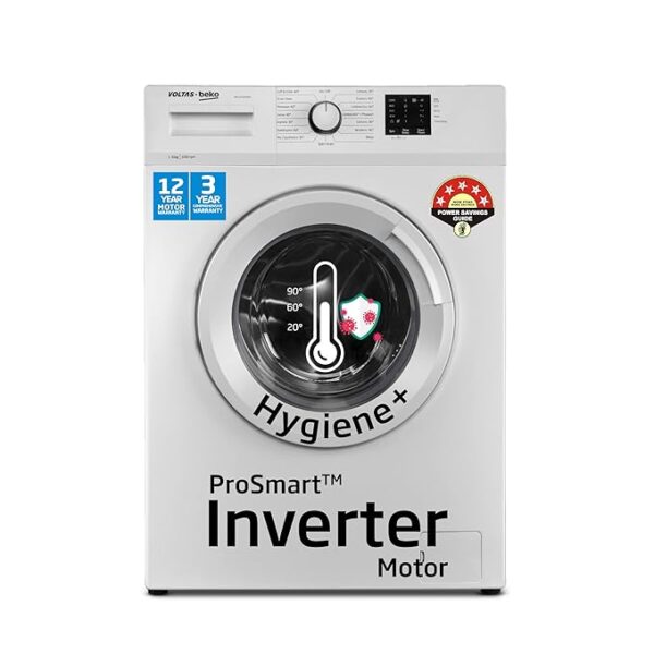 Voltas Beko 6.0kg. Inverter, 5 Star Front Load Washing Machine (WFL6010VPWW, White)